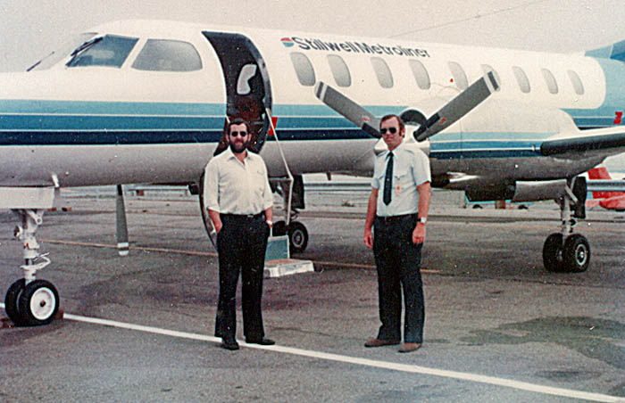 1979 at San Francisco: N1015B with Stillwell pilot, John Flynn, and Tim Smith of Swearingen.